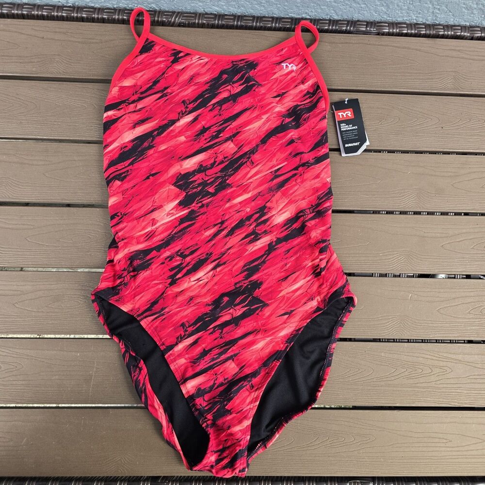 TYR Durafast Elite Women's Vitric Red Trinityfit One Piece Swim Sz 40 New